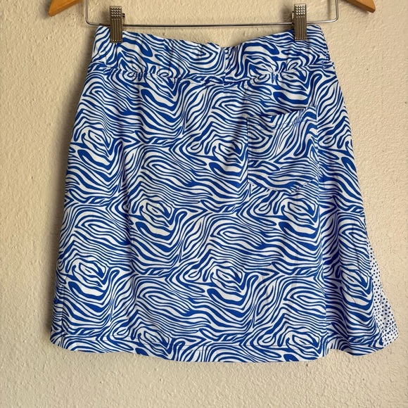 Sport Haley Blue Abstract Geometric Zebra Print Mini Skort Skirt Size XS - Picture 2 of 4